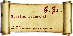 Glazius Zsigmond névjegykártya